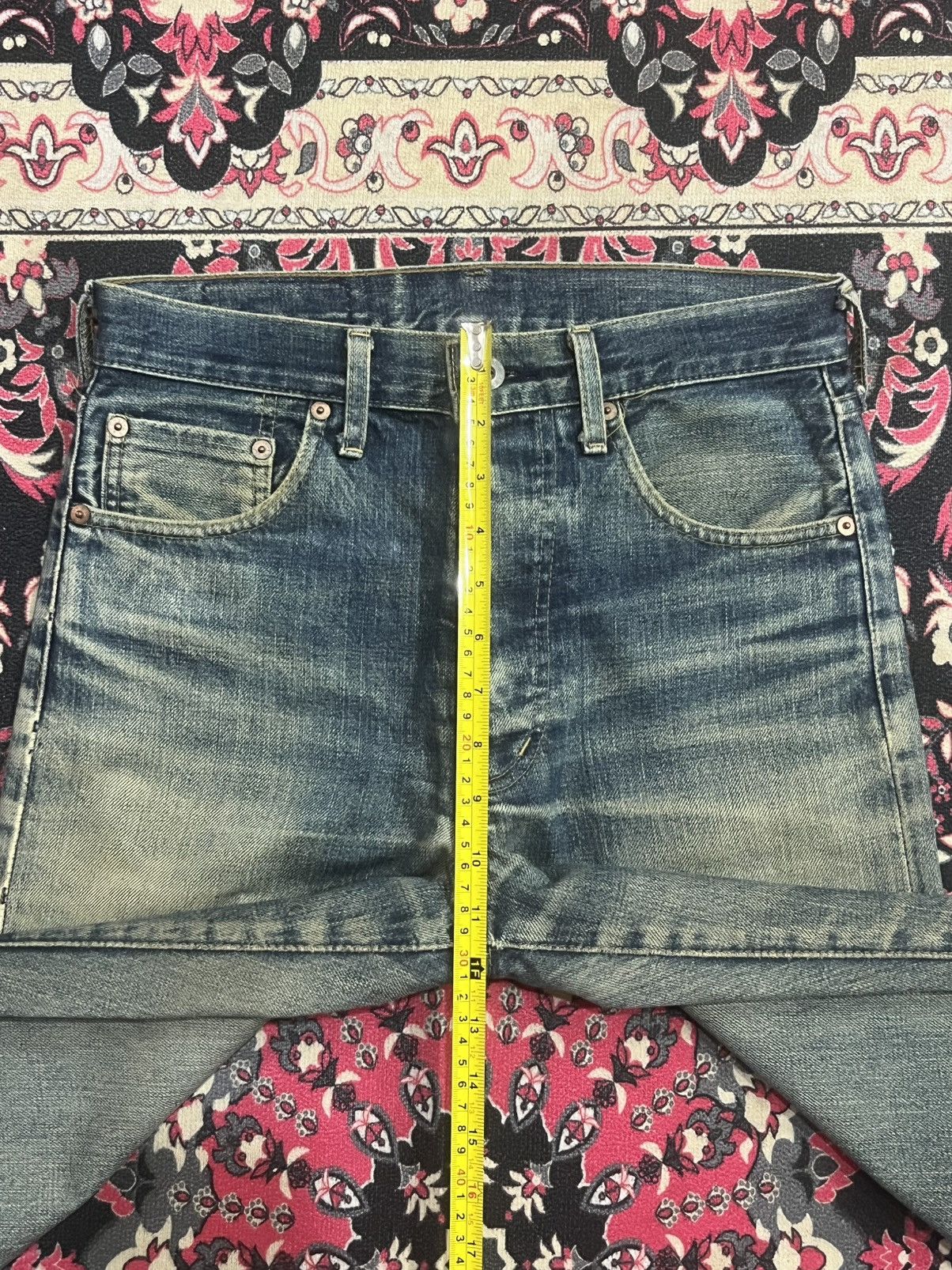 Levi's Levi’s 503BXX Big E Blue Mud Washed Distressed Selvedge Jean Size US 29 - 18 Thumbnail