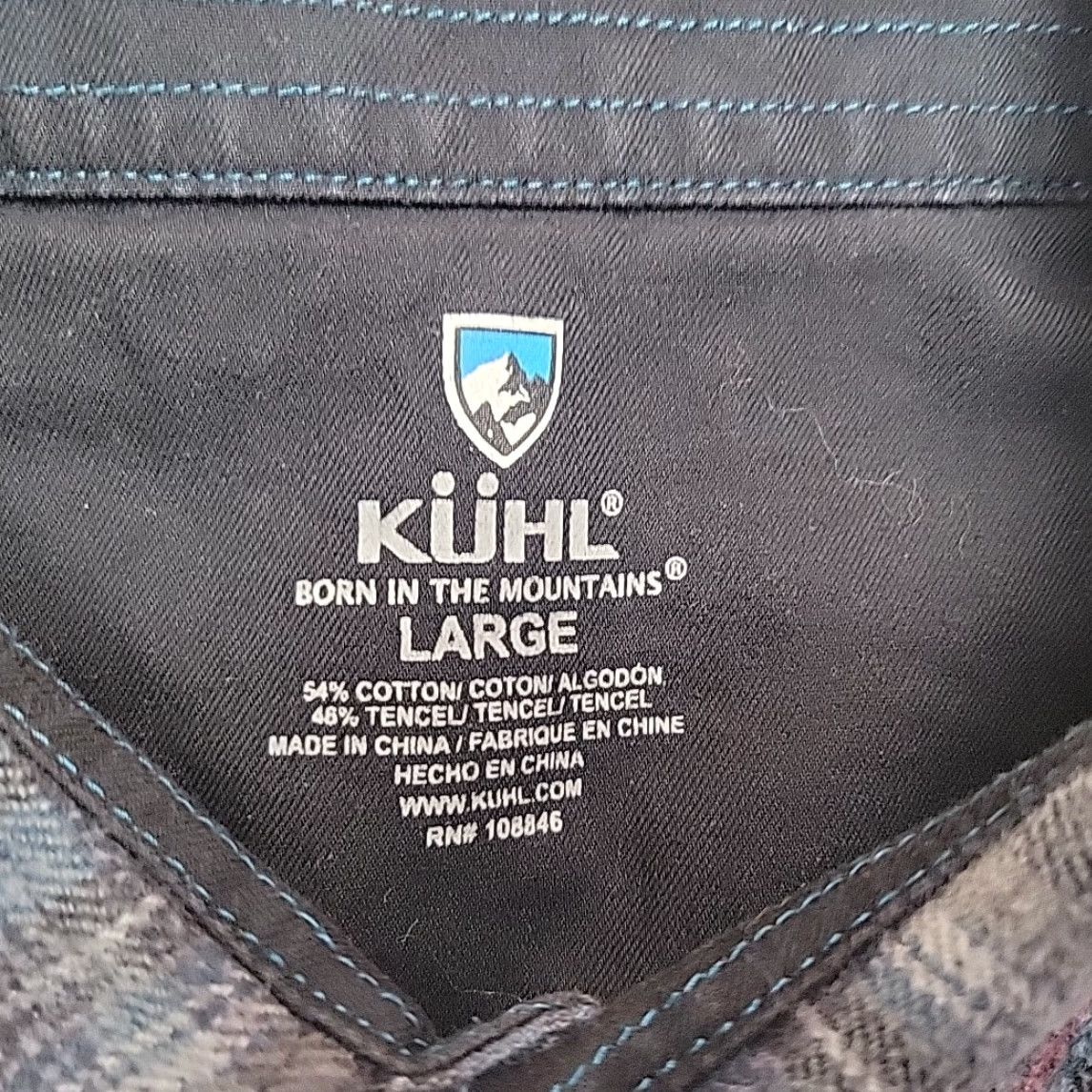Vintage Kuhl Shirt Mens Large Gray Plaid Flannel Cotton Tencel Blend Outdoor Comfort Shirt Size US L / EU 52-54 / 3 - 4 Thumbnail