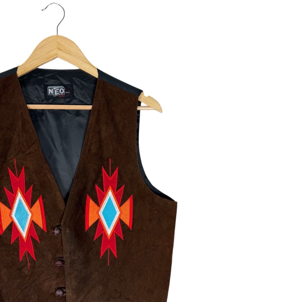 Leather 🌟NEO COWHIDE SUEDE NAVAJO LEATHER VEST Size US M / EU 48-50 / 2 - 3 Thumbnail
