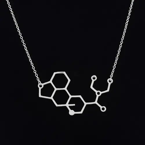 Jewelry LSD Molecule Chain Trip Necklace Trippy Psychedelic Acid Size ONE SIZE - 3 Thumbnail