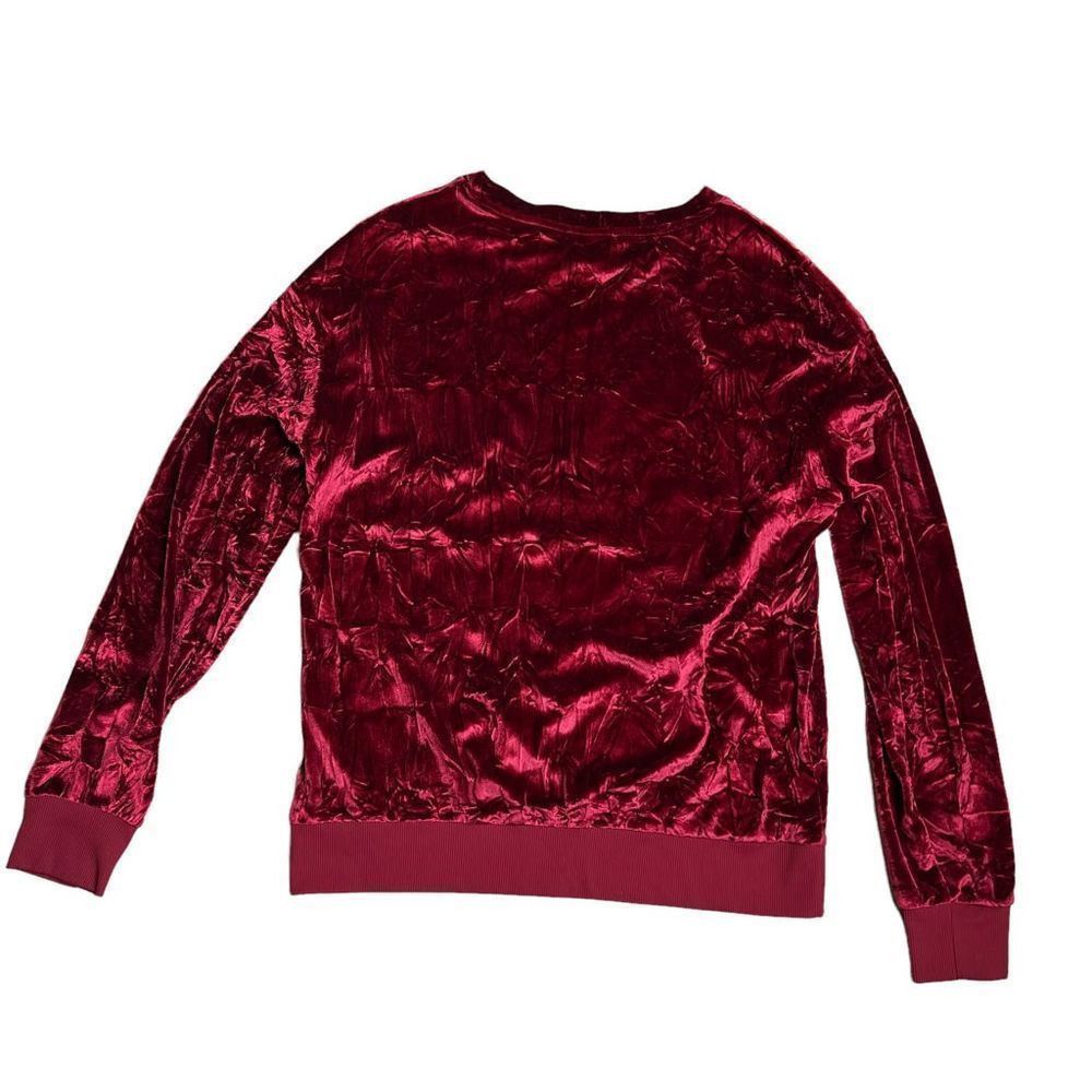 Zara Zara velvet sweatshirt top burgundy S (303/2) Size S / US 4 / IT 40 - 8 Thumbnail