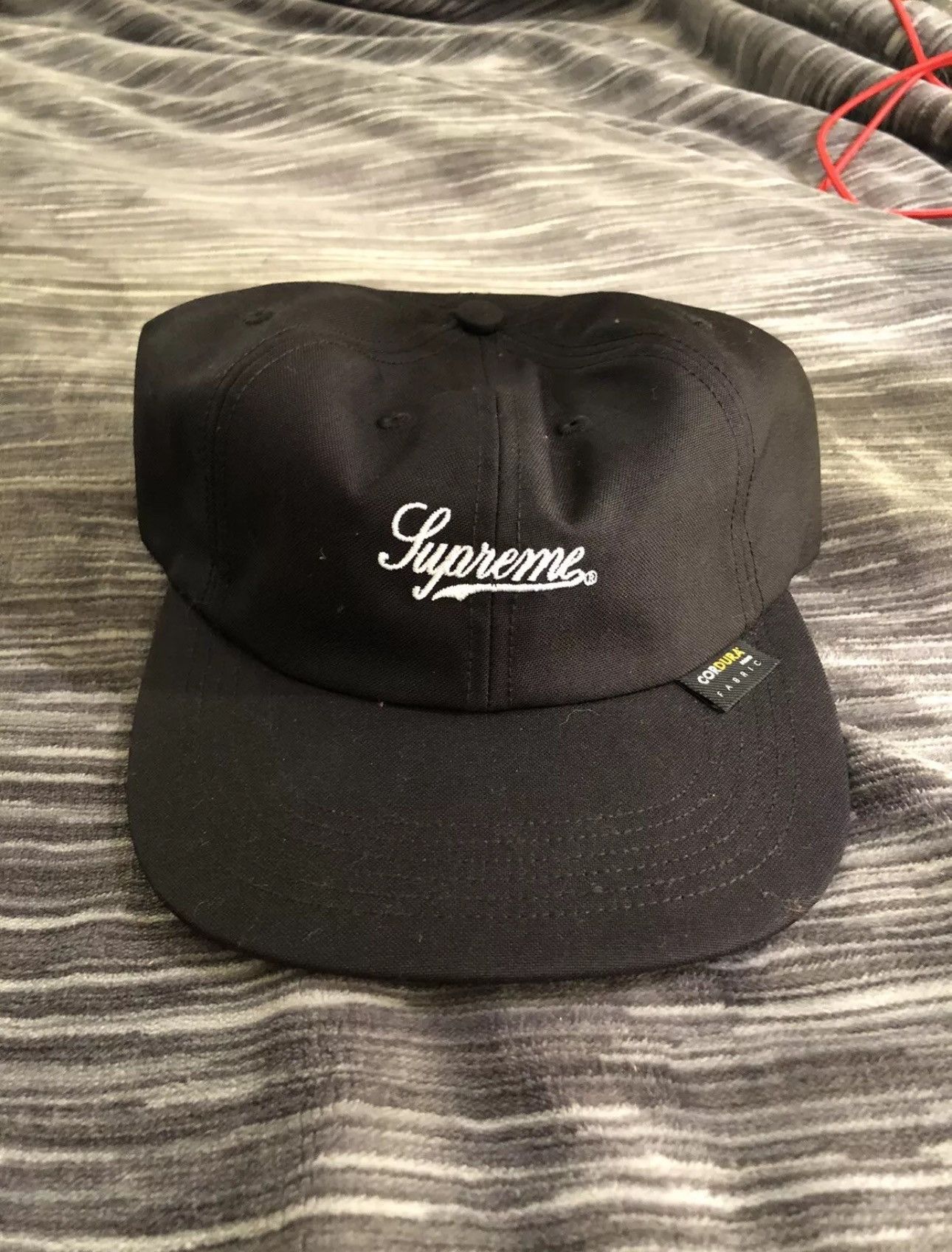 Supreme Supreme SS19 Cordura Script Logo 6 Panel Hat Black | Grailed