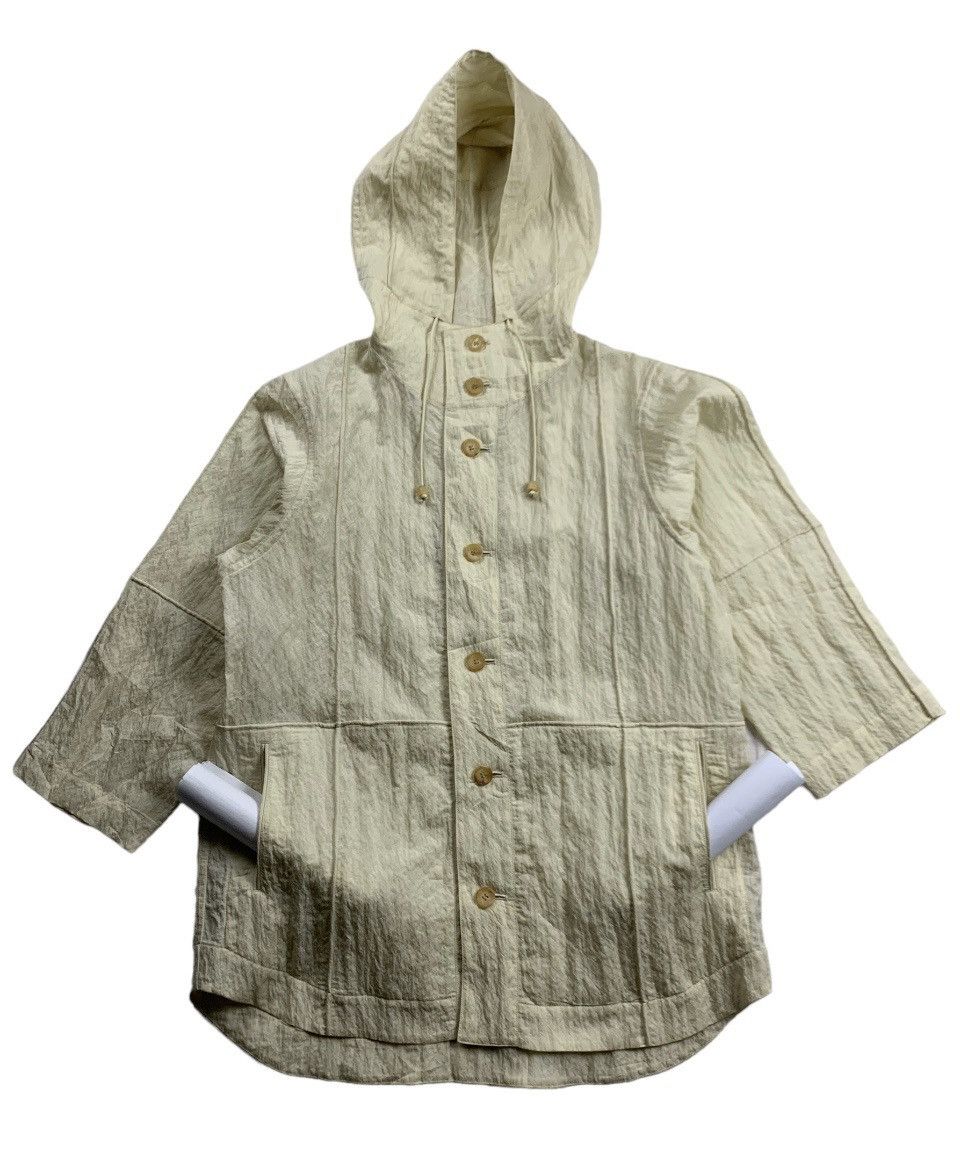 image of Homme Plisse Issey Miyake x Issey Miyake Ss02 Issey Miyake Heart Haat Jacket in Soft Yellow (Size M