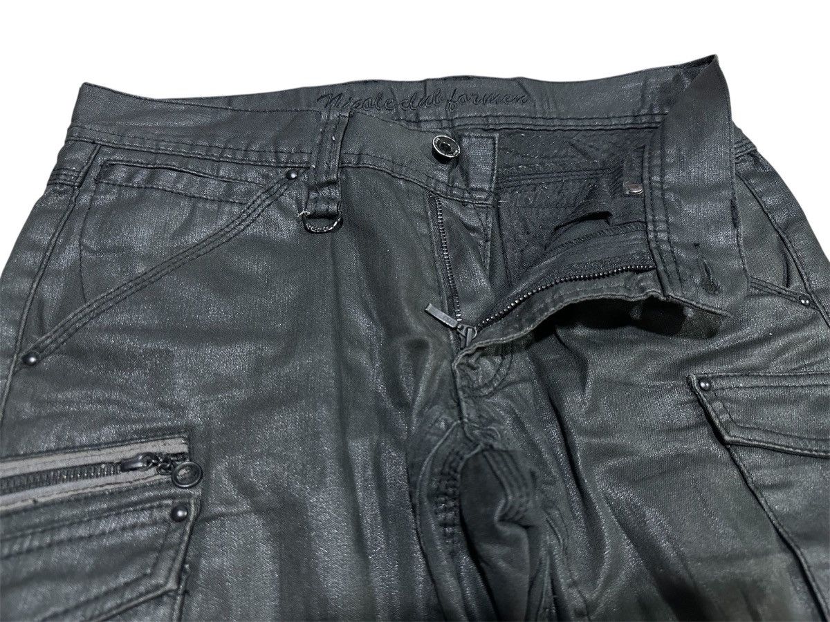 Nicole Club 🔥Y2K Archived Nicole Club For Men Waxed Cargo Pants Goth Size US 30 / EU 46 - 6 Thumbnail