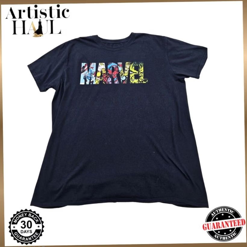 Vintage Marvel Black Graphic Crewneck T-Shirt X-Large Men's 100% Cotton Size US XL / EU 56 / 4 - 2 Thumbnail