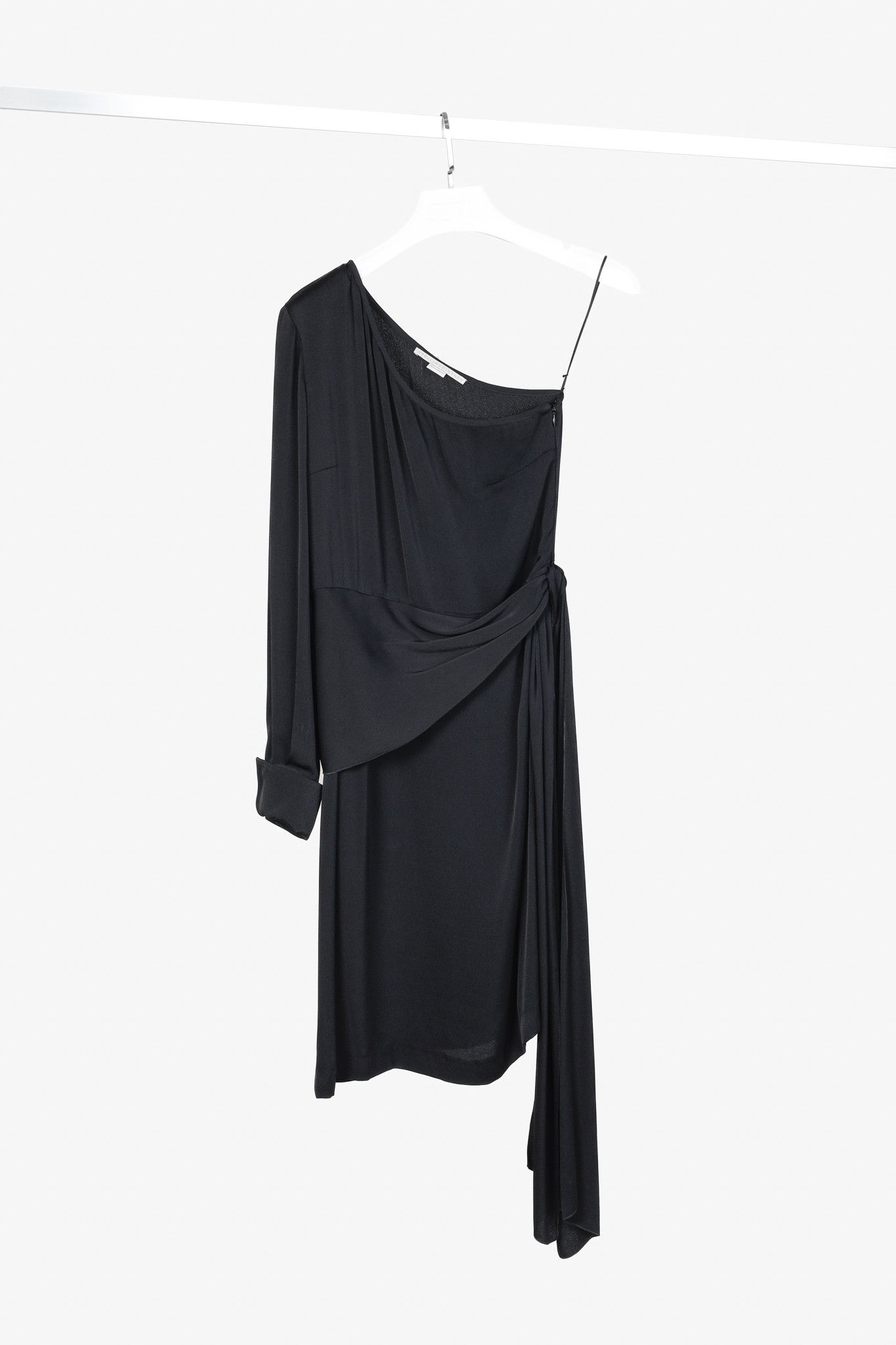 Stella McCartney Stella McCartney Cady One-Shoulder Draped-Peplum Midi Dress Size XS / US 0-2 / IT 36-38 - 1 Thumbnail