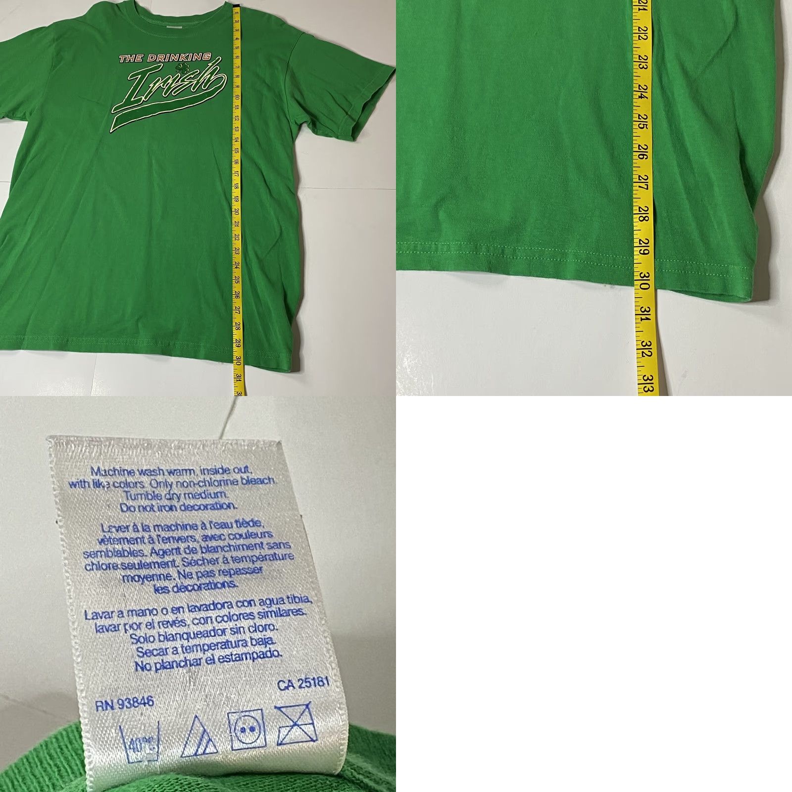 Gildan VINTAGE The Drinking Irish T Shirt Saint Patrick’s Day Party Beer Green L T-Shirt Unisex Adults Mens Womens Size US L / EU 52-54 / 3 - 10 Thumbnail