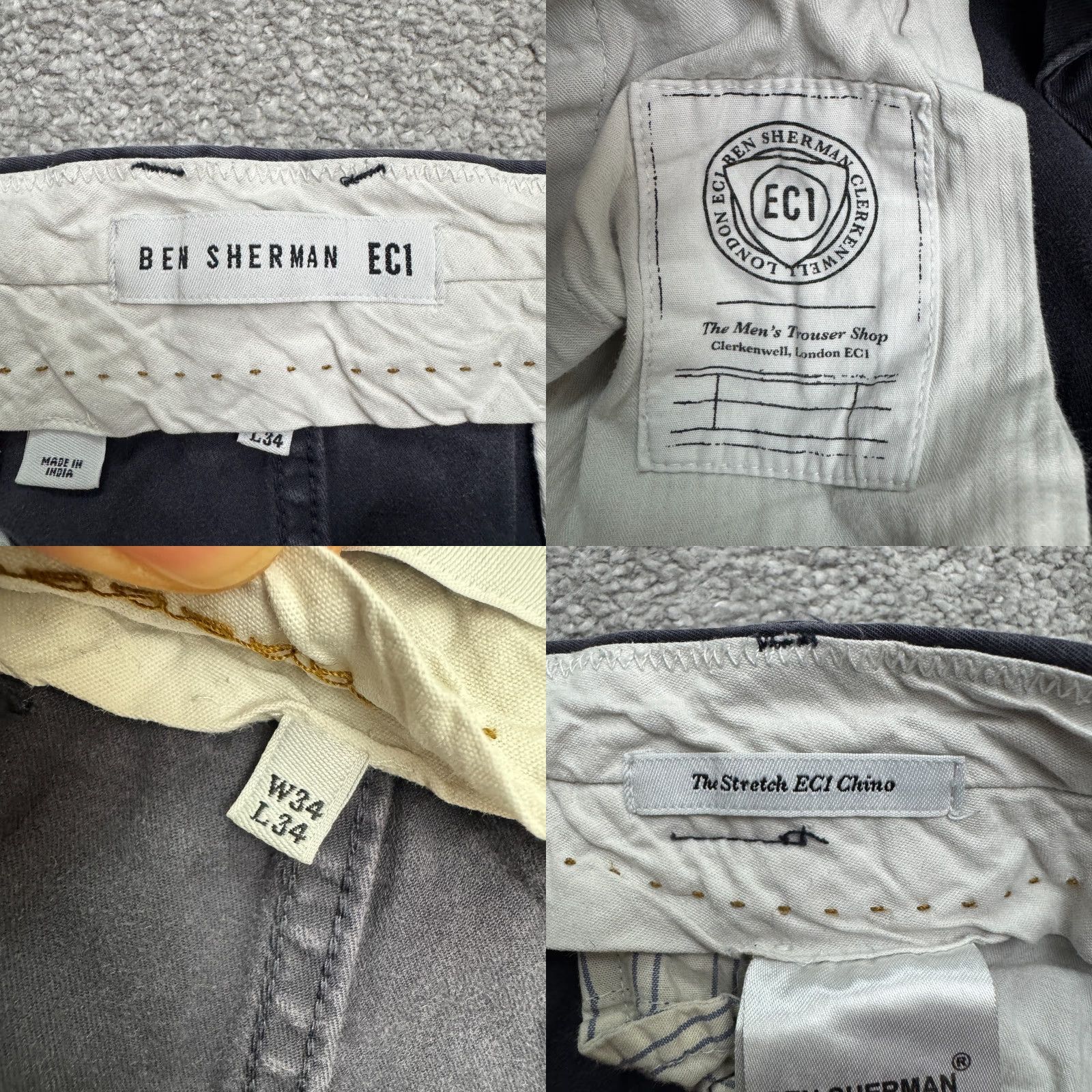 Ben Sherman Ben Sherman Pants Mens 34x34 Chino Straight Leg Cotton Navy Blue Casual Size US 34 / EU 50 - 8 Thumbnail