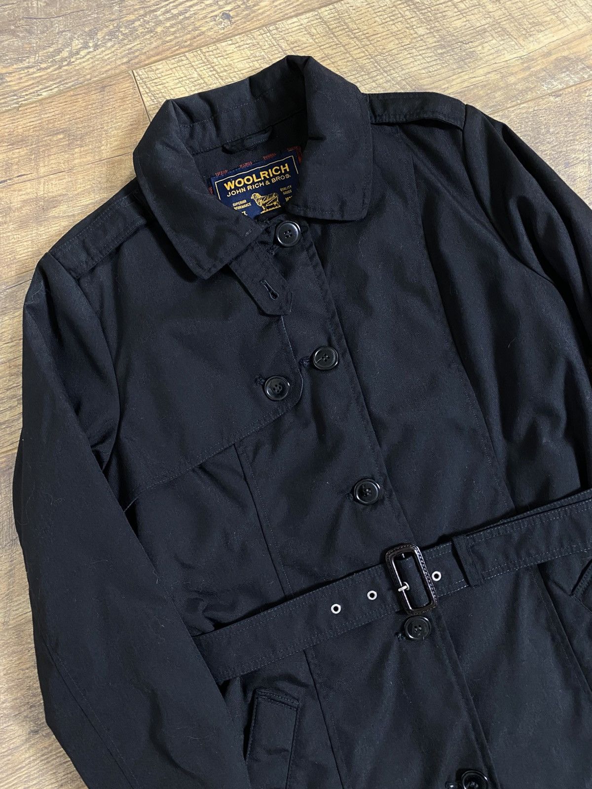 Japanese Brand Woolrich John Rich & Bros Quilted Lining Belted Trench Coat Size XL / US 12-14 / IT 48-50 - 3 Thumbnail