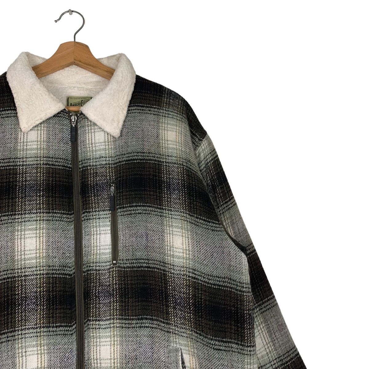 Japanese Brand AMERICAN FEELING Shadow Plaid Sherpa Jacket #0411-C19 Size US L / EU 52-54 / 3 - 5 Thumbnail