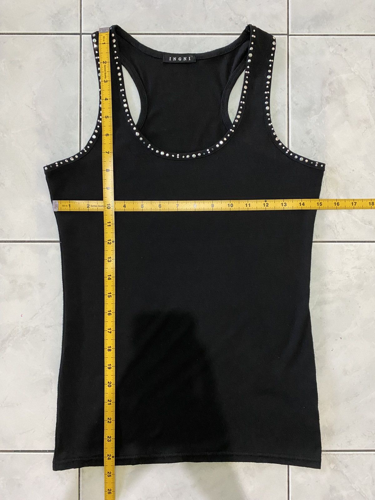 Japanese Brand INGNI Studded Ribbed Tank Top Black Japanese Punk Style Size M / US 6-8 / IT 42-44 - 16 Thumbnail