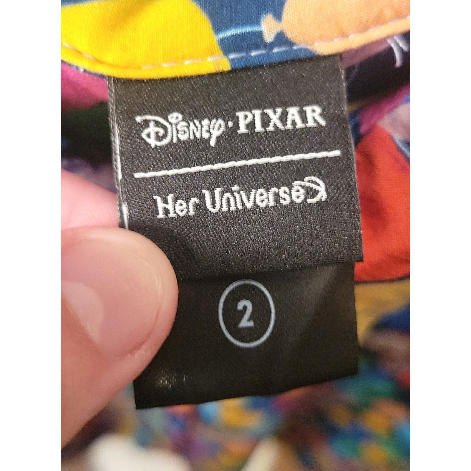 Disney Disney Pixar Her Universe UP Balloons Shirt Size 2 Rayon Button Up Colorful Size XS / US 0-2 / IT 36-38 - 4 Thumbnail