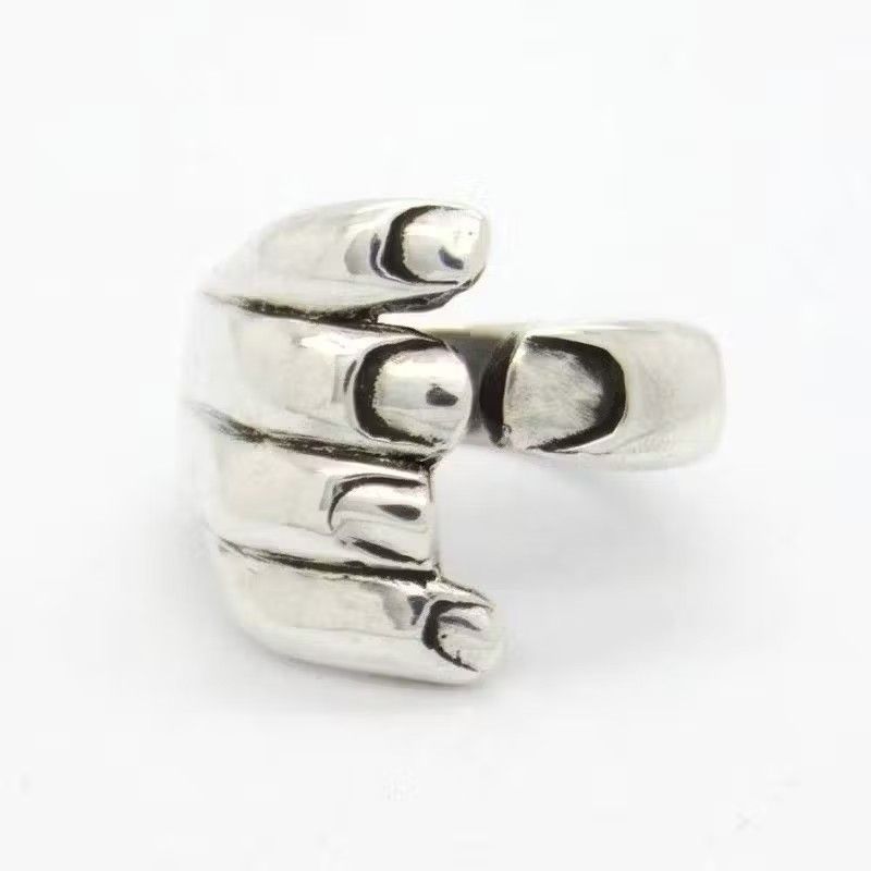 Jewelry Adjustable Carved Hand Rings Size ONE SIZE - 2 Thumbnail