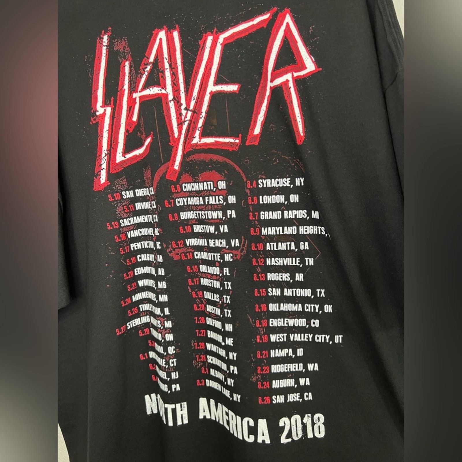 Hanes Official Slayer 2018 Tour Band Tee Shirt XXL NEW AUTHENTIC Size US XXL / EU 58 / 5 - 4 Thumbnail