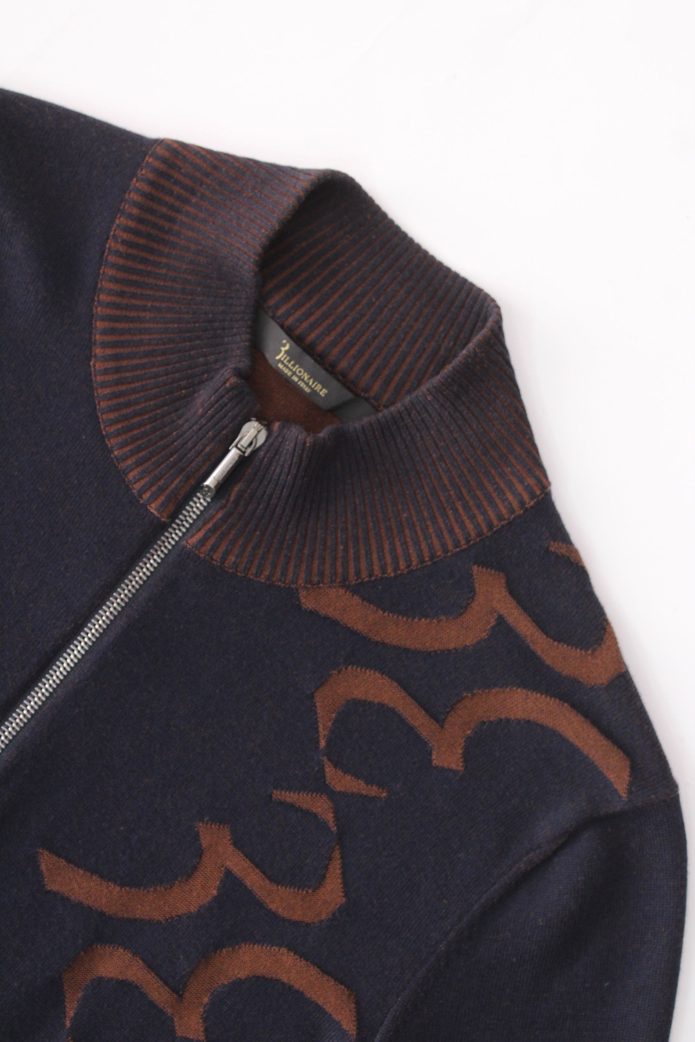 Billionaire Couture Billionaire Couture Italy FW19 Wool Cotton Zip Mock Pullover Size US S / EU 44-46 / 1 - 8 Thumbnail