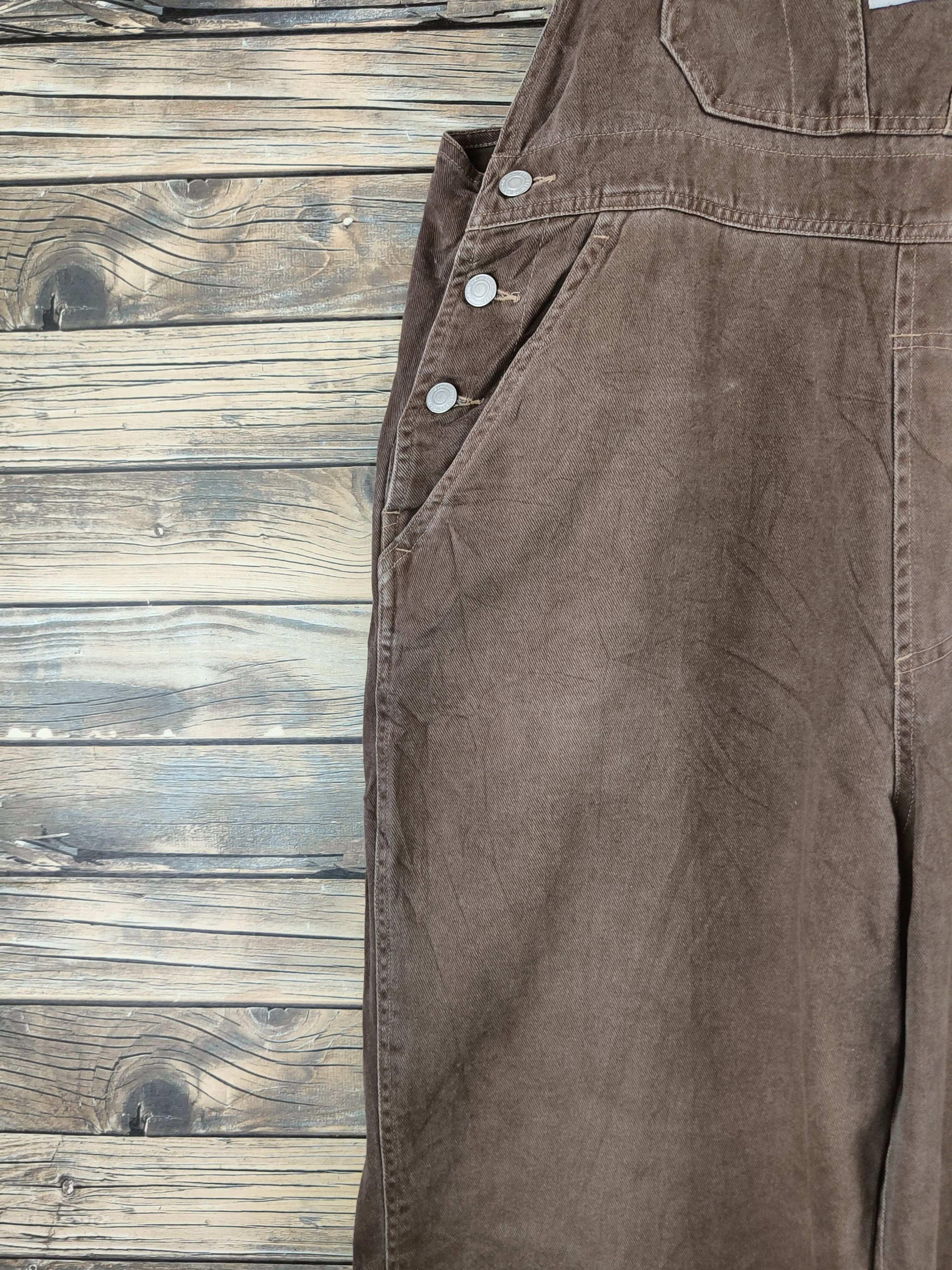 Japanese Brand Daily Topics blue jeans Brown Multipocket Jumpsuits #S2930 Size US 31 - 6 Thumbnail