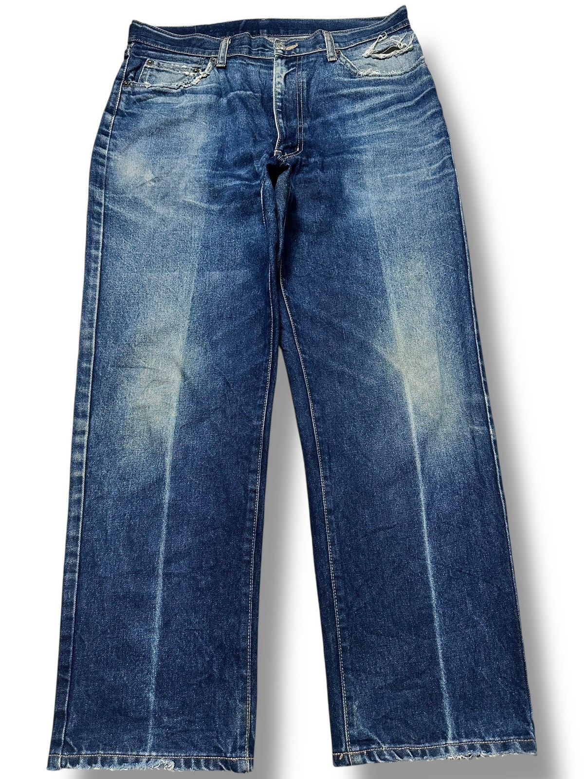 Warehouse Unique Clothing Warehouse Single R Baggy Loose and Faded Size US 33 - 1 Thumbnail