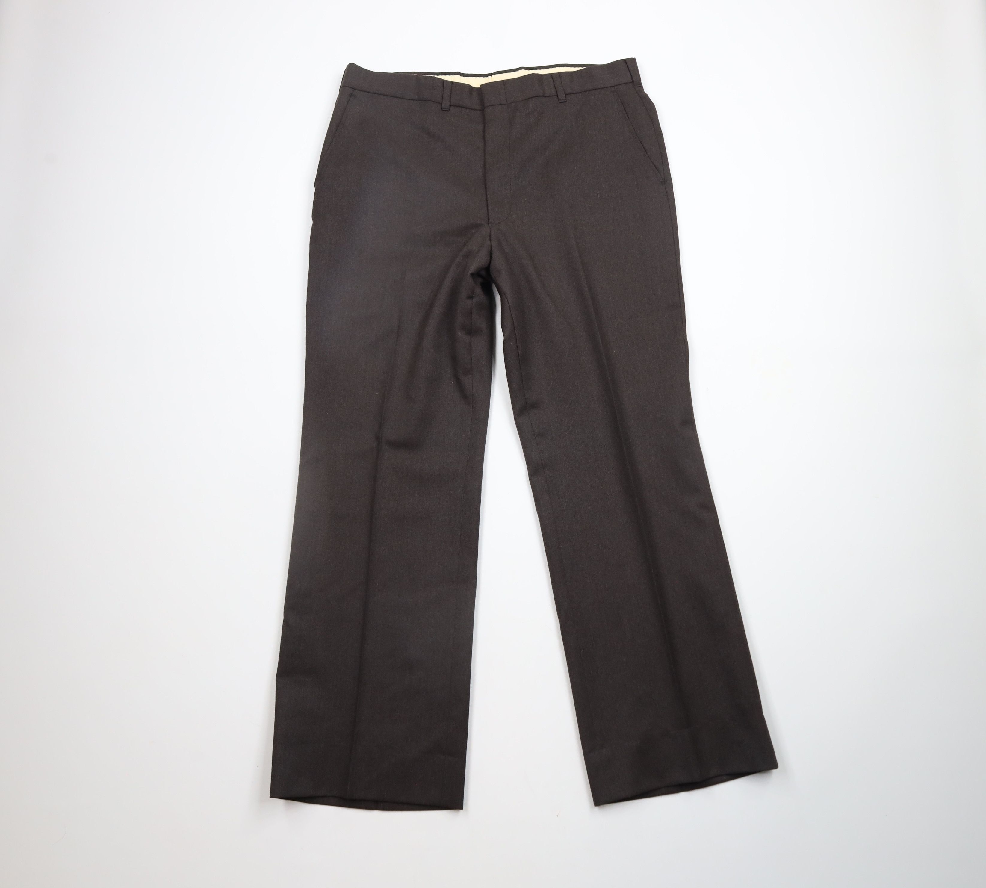 Vintage Vintage 70s Streetwear Wide Leg Bell Bottoms Pants Brown USA Size US 34 / EU 50 - 1 Thumbnail