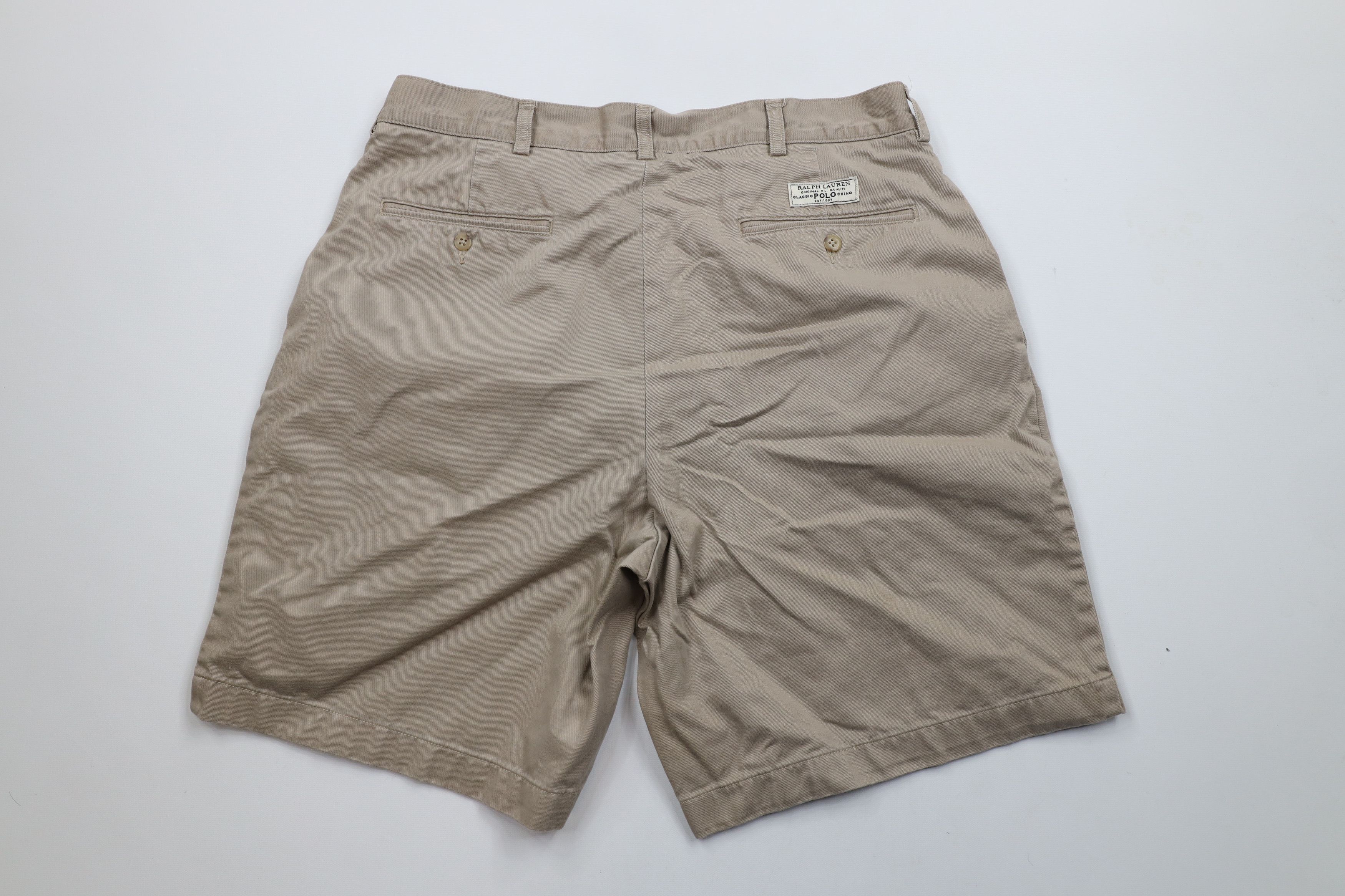 Ralph Lauren × Vintage Vintage 90s Ralph Lauren Above Knee Chino Shorts Beige Size US 34 / EU 50 - 8 Thumbnail