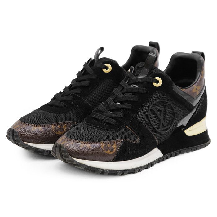 Louis Vuitton Louis Vuitton Louis Vuitton Run Away Monogram Leather Suede Mesh Sneakers Textile Shoes DUTY FREE for USA Size ONE SIZE - 1 Thumbnail