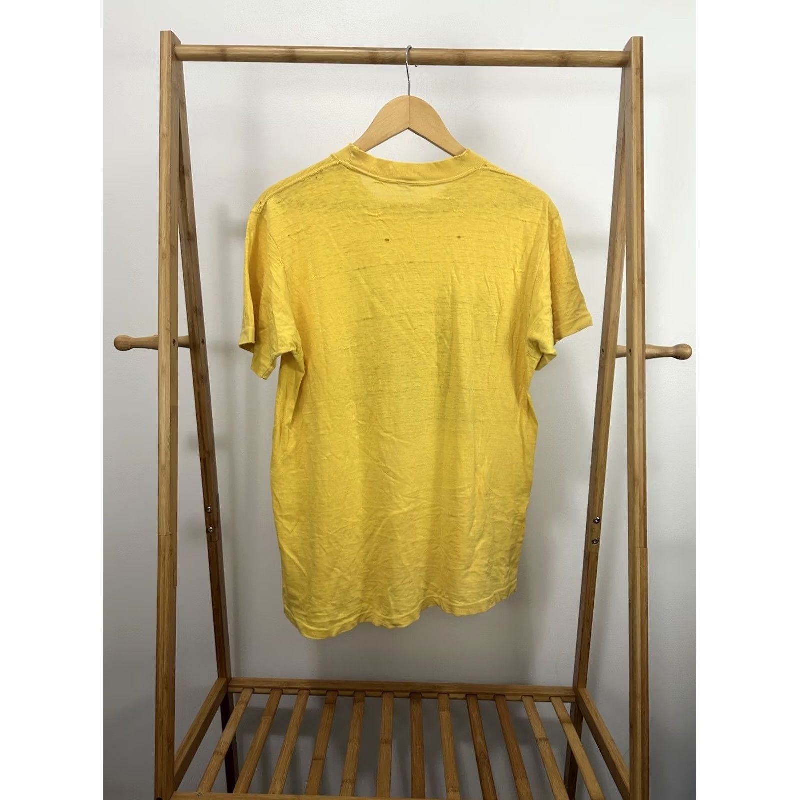 Vintage VTG 70s Traffic When the Eagle Flies Band Tour Worn Distressed T-Shirt XL Men Yellow Size US XL / EU 56 / 4 - 2 Thumbnail