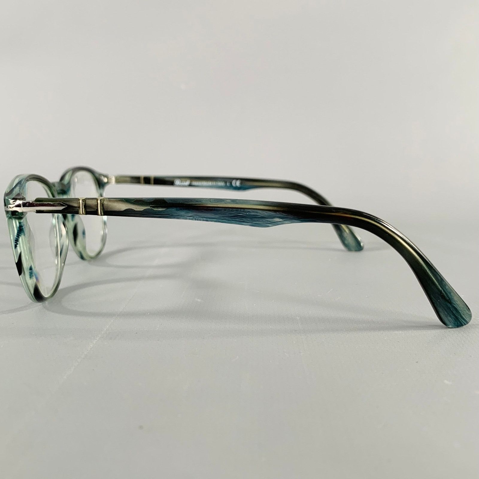 Persol PERSOL Blue Grey Marbled Acetate Eyeglasses Frames Size ONE SIZE - 4 Thumbnail