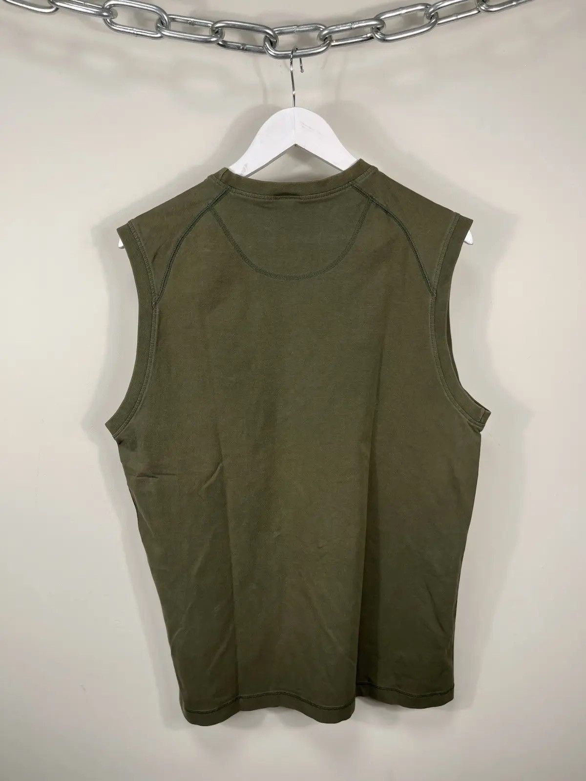 Nike × Vintage Vintage Nike Y2K Khaki Swoosh Baggy Hype Tank Top Jersey Size US XL / EU 56 / 4 - 5 Thumbnail