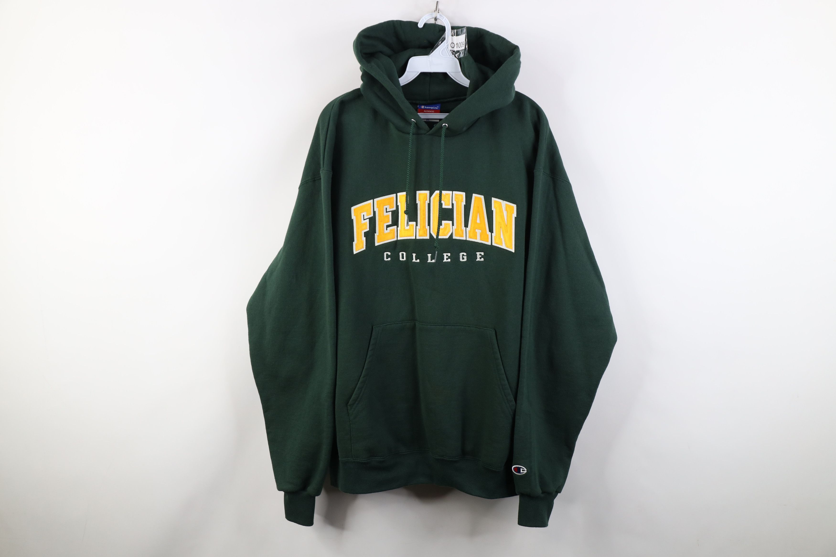 Champion Vintage Champion Felician College Hoodie Sweatshirt Green Size US XL / EU 56 / 4 - 1 Thumbnail