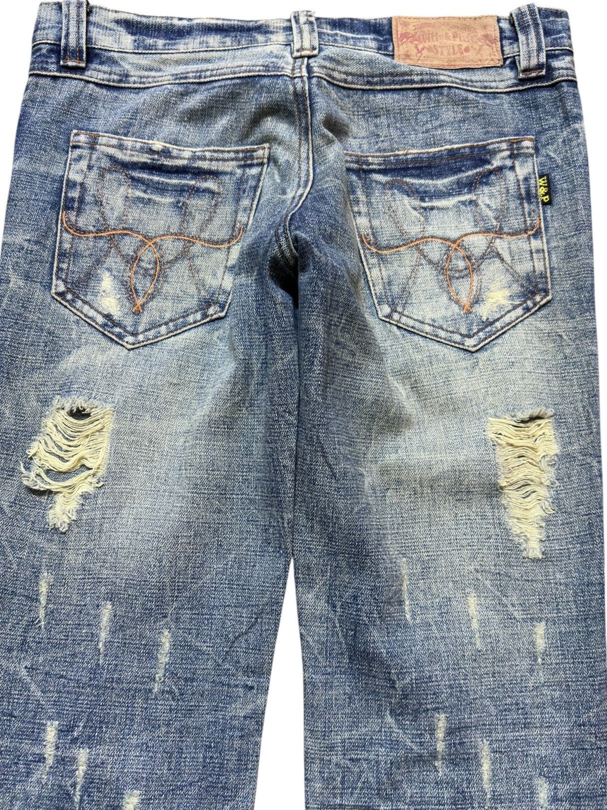 W&LT Vintage W&P Flare Honeycomb Distressed Denim Size US 30 / EU 46 - 5 Thumbnail