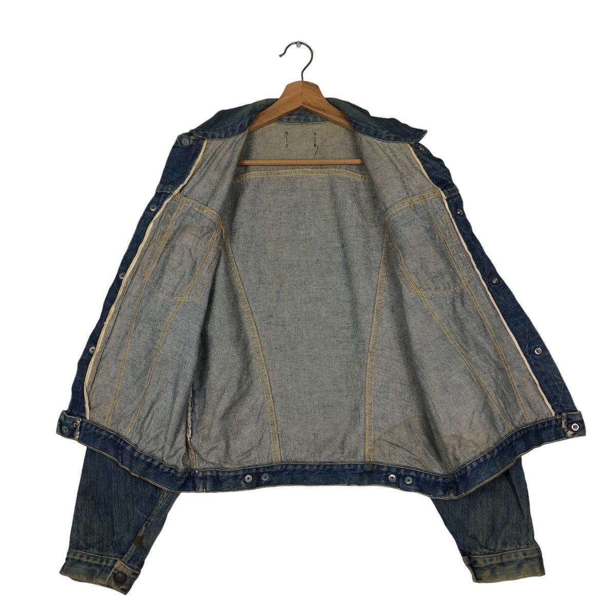 Japanese Brand 🔥Vintage Biker Denim Trucker Jacket Made Well Union Made Size US M / EU 48-50 / 2 - 13 Thumbnail