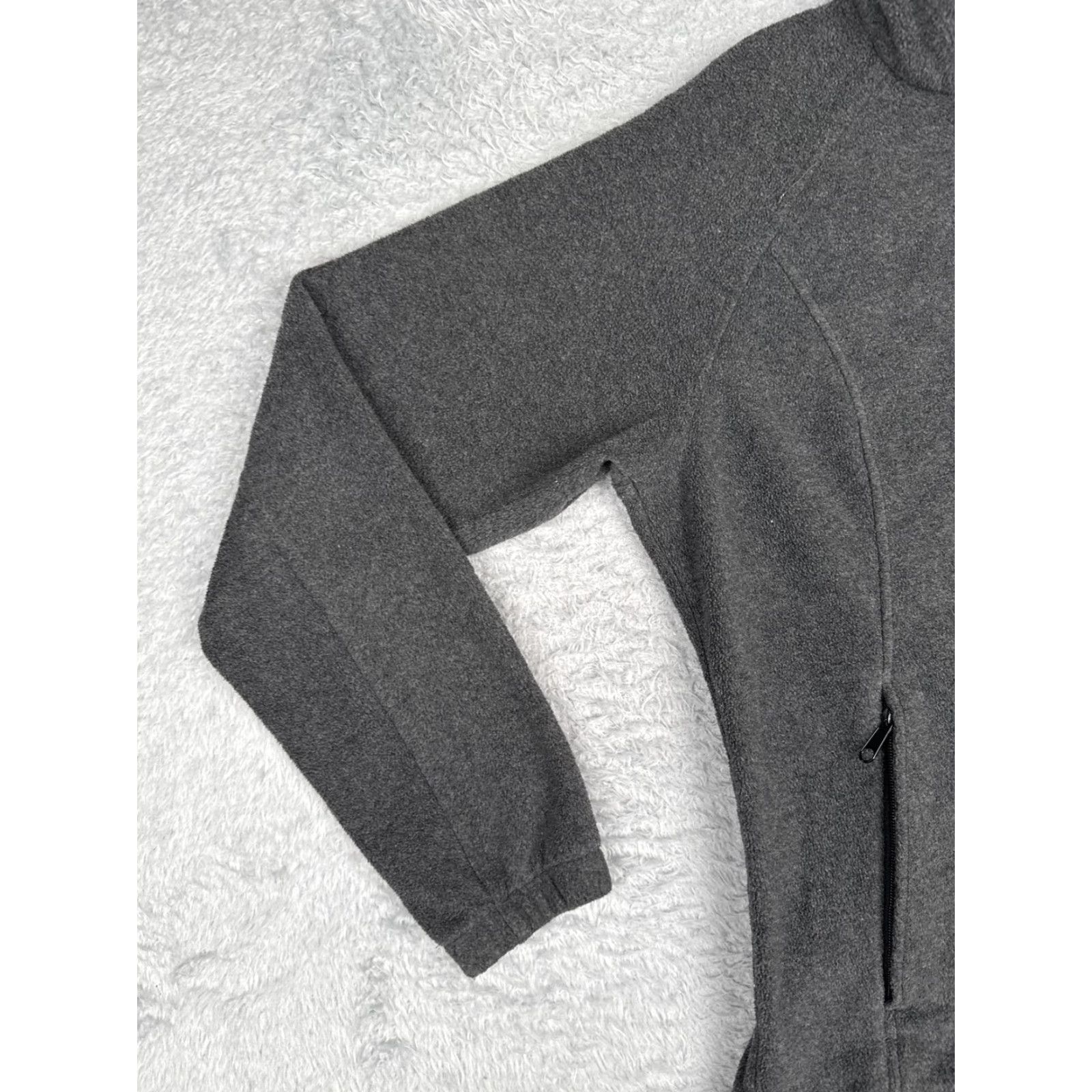 Vintage Columbia Jacket Womens Medium Gray Fleece Full Zip Mock Neck Outdoor Hiking Jacket Size M / US 6-8 / IT 42-44 - 6 Thumbnail