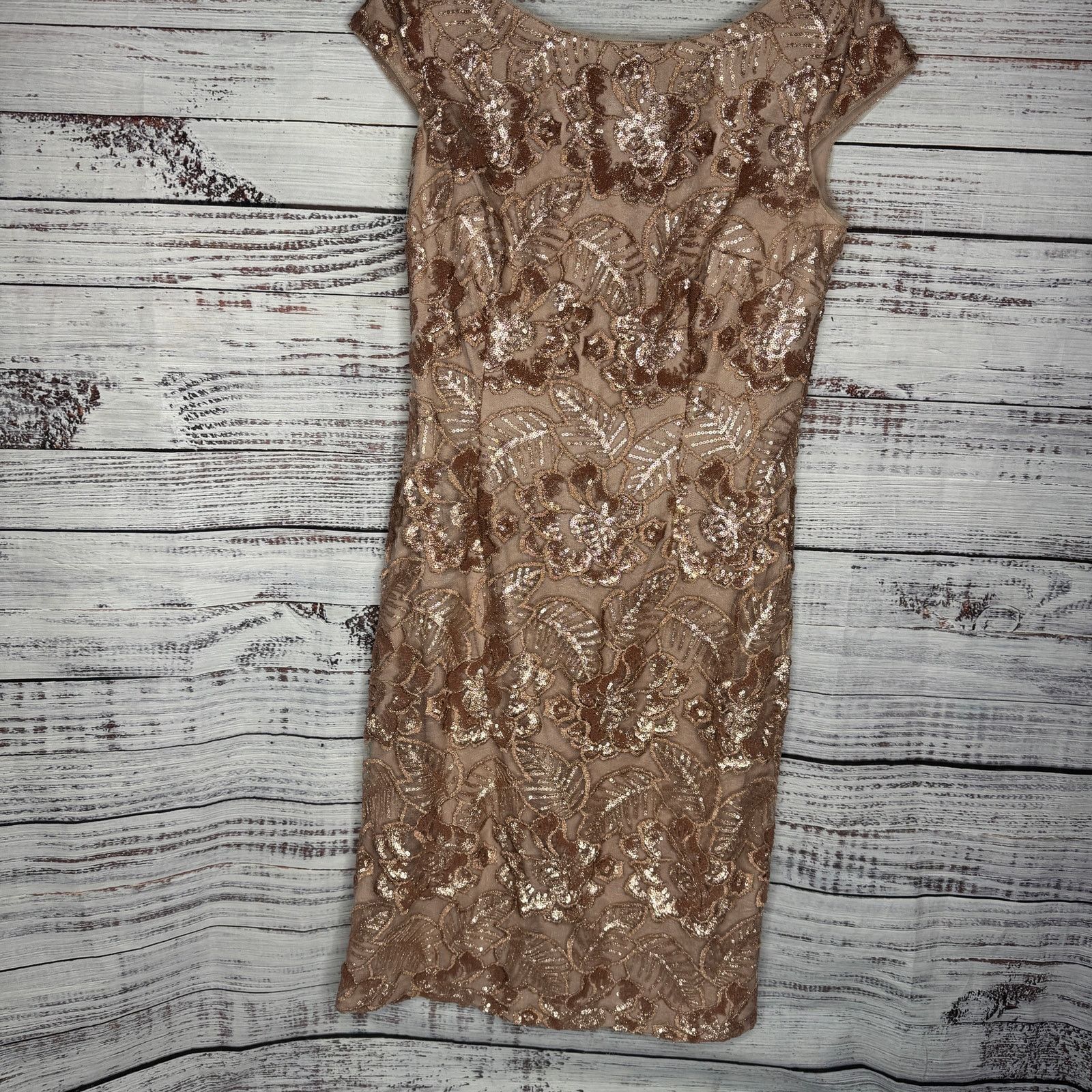 Alex Evenings Alex Evenings Women’s Dress Size 8 Rose Gold Sequin Size M / US 6-8 / IT 42-44 - 5 Thumbnail