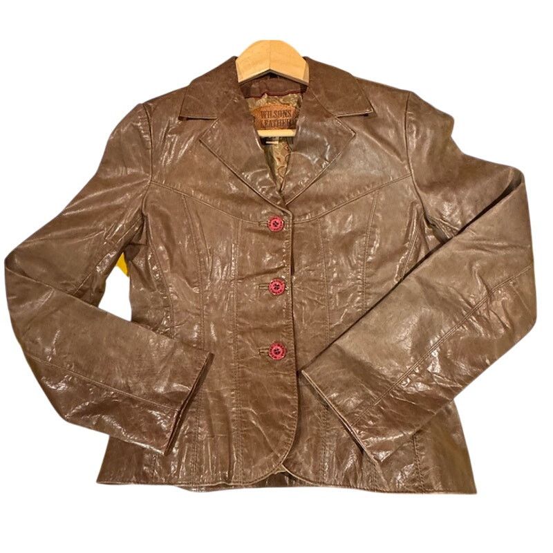 Vintage Brown Wilsons 100% Leather Maxima Fitted 90s Y2K 70s