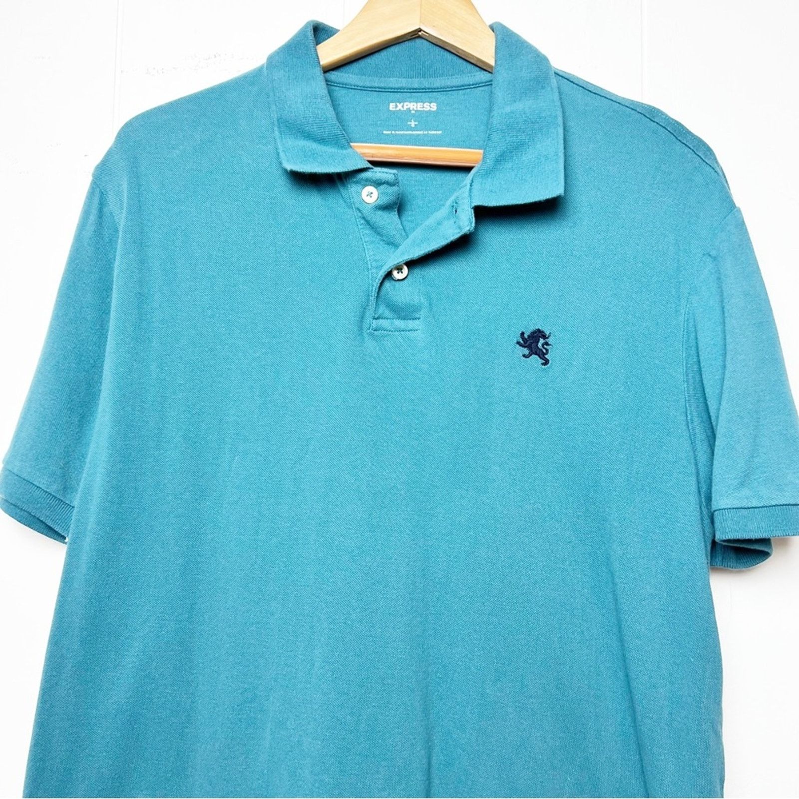 Express Express Teal Cotton Pique Polo Shirt Men’s Size Large Size US L / EU 52-54 / 3 - 2 Thumbnail