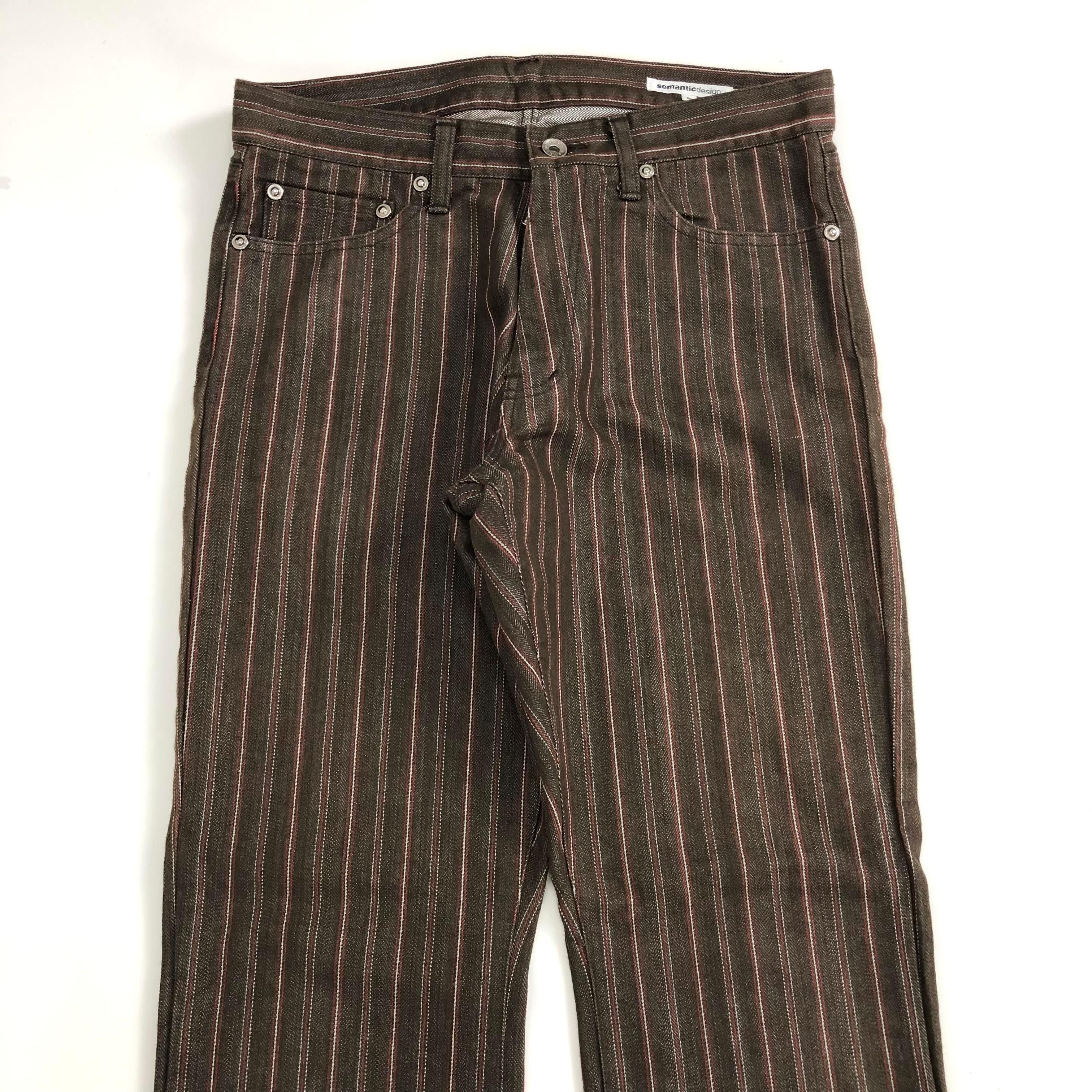 semanticdesign 2000s Semanticdesign Striped Lined Lgb Style Flared Jeans Size US 31 - 2 Thumbnail