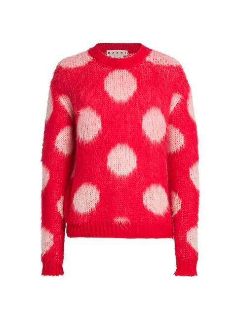o1w1db10824 Roundneck Sweater in Red White
