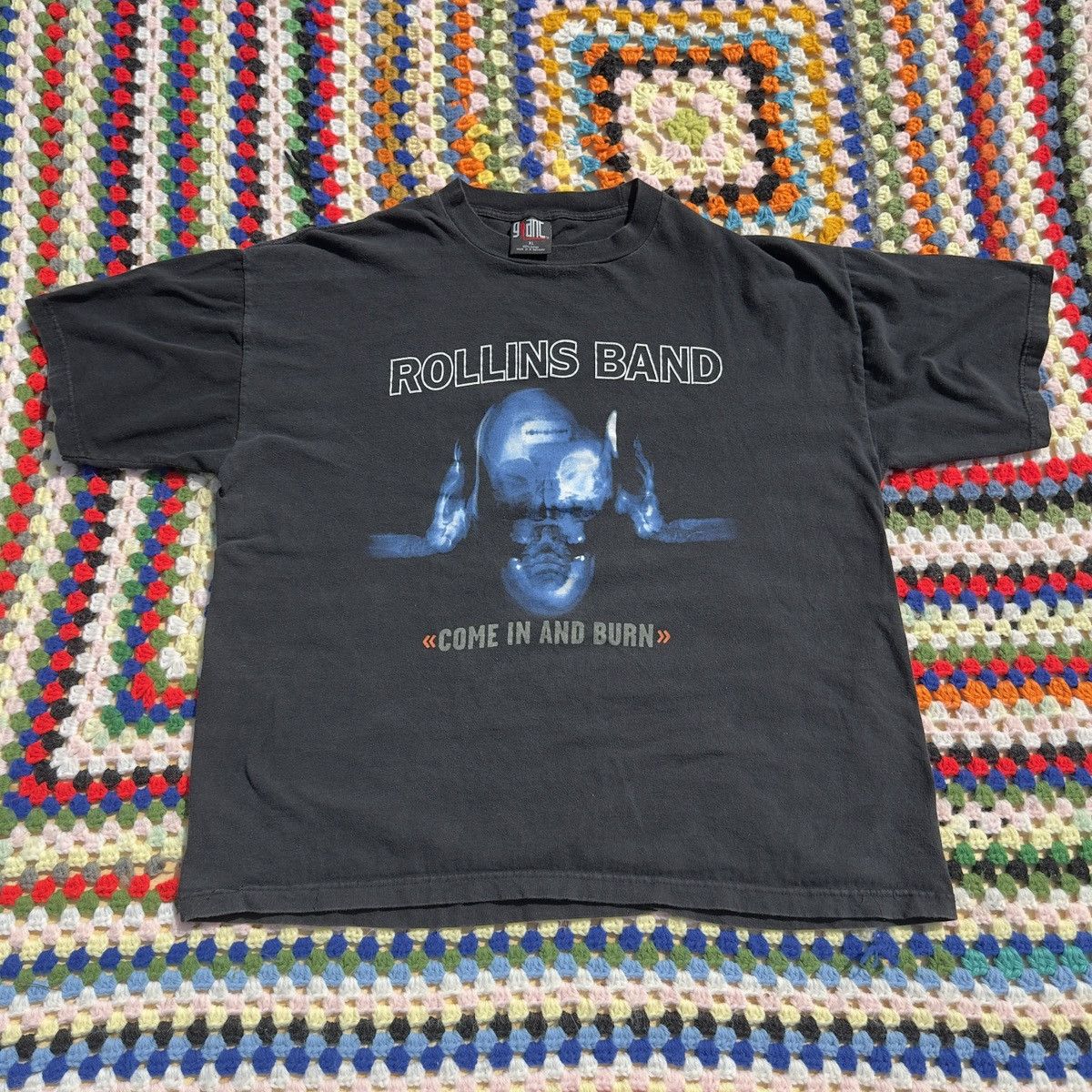 Giant Vtg 90s Rollins Band Tee Giant Tag “Come In and Burn” Rare Size US XL / EU 56 / 4 - 1 Thumbnail