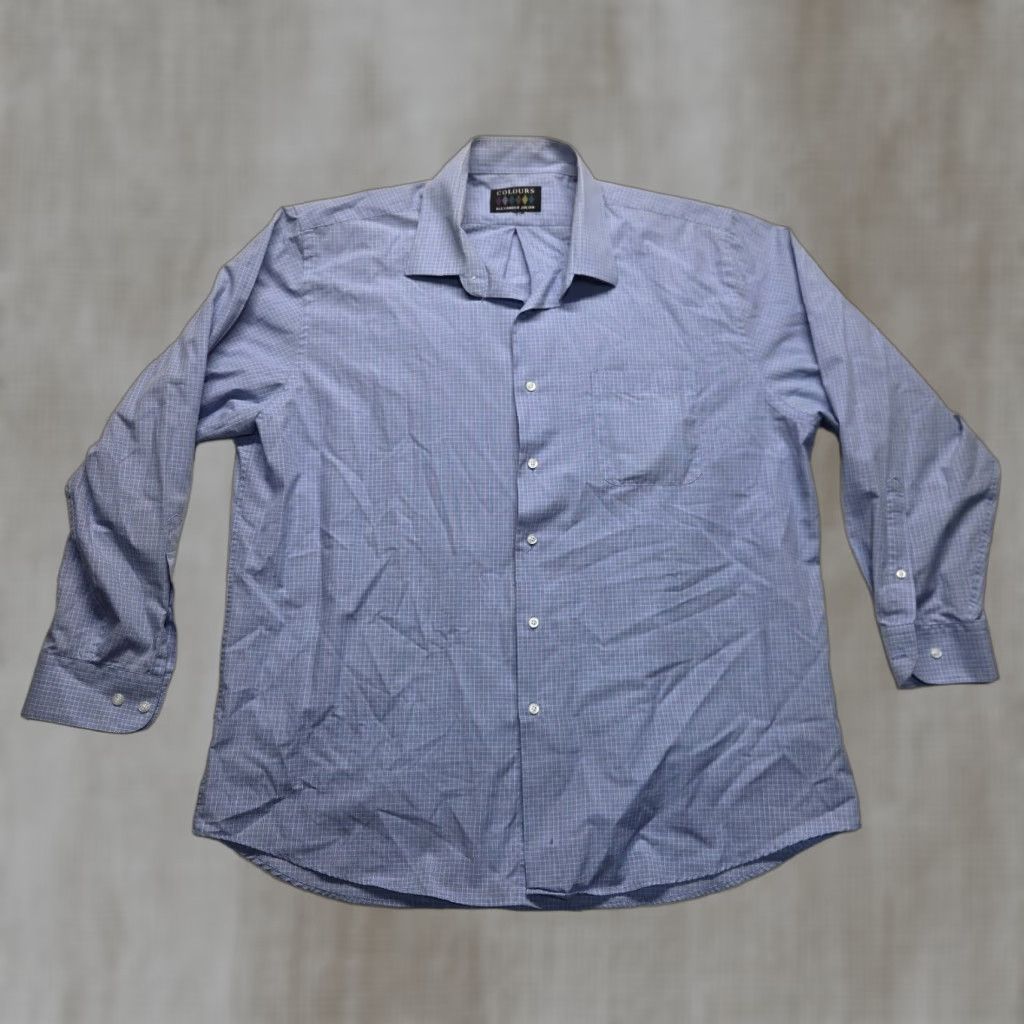 Alexander Julian Alexander Julian Shirt Check Blue 2XL Men Adult Long Sleeve Button-Up Collared Colourful Classic Business Casual Travel Cotton Size US XXL / EU 58 / 5 - 1 Thumbnail