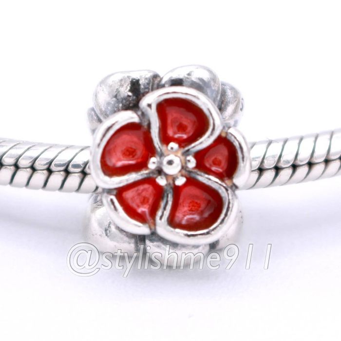 pandora RARE Authentic PANDORA Red Poppy Charm Grailed