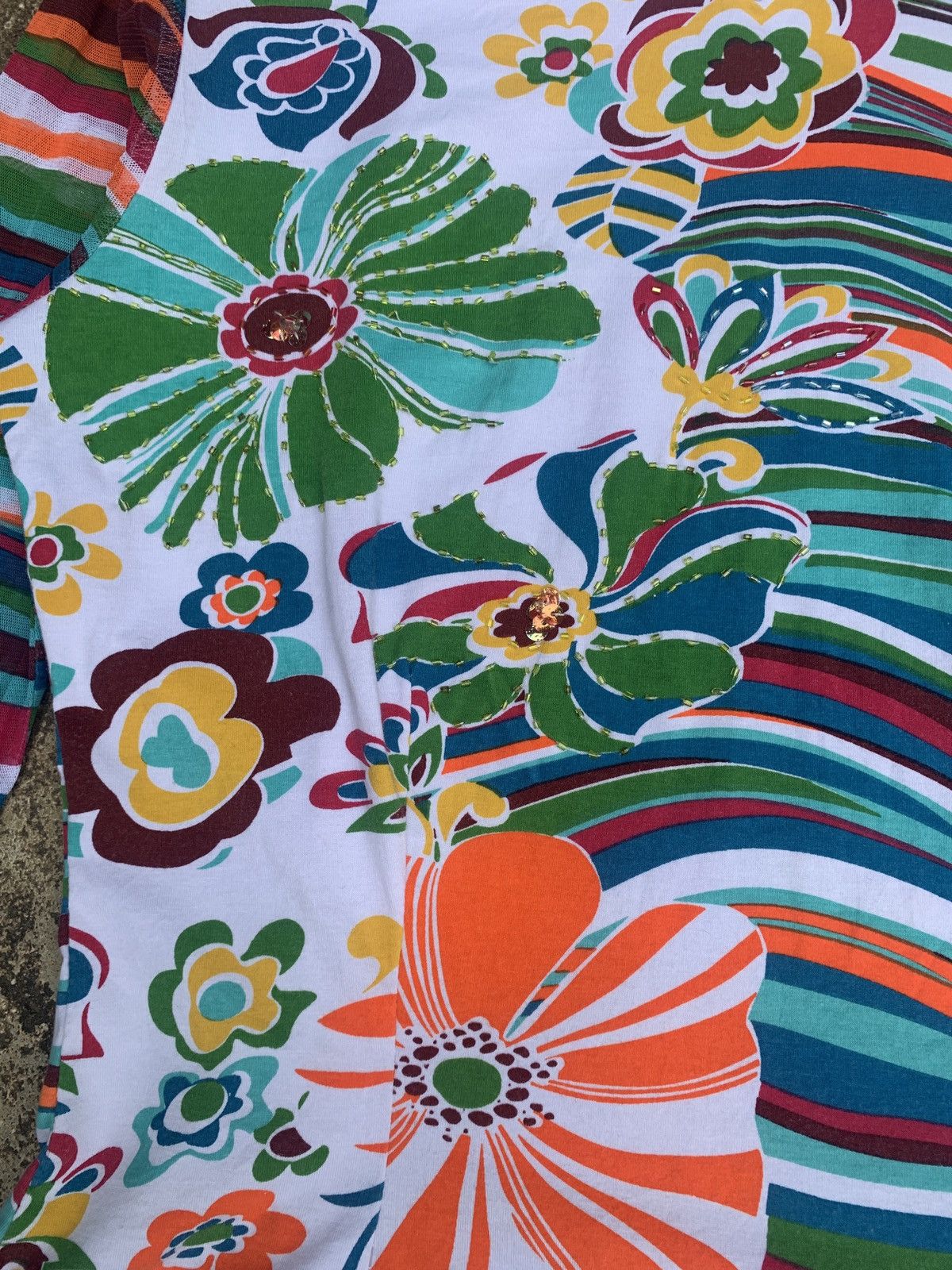 Japanese Brand y2k Sugita Bis Japan Floral Colorful Graphic Longsleeve Top Size M / US 6-8 / IT 42-44 - 4 Thumbnail
