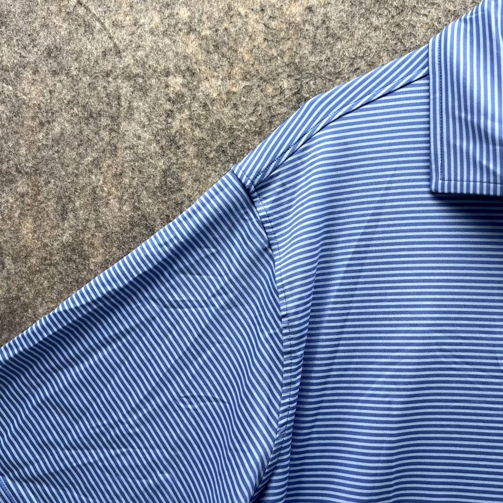 Vintage Fairway & Greene Polo Shirt Men XXL Blue Striped Subtle Logo Short Sleeve Button Collar Polo Golf Shirt Size US XXL / EU 58 / 5 - 3 Thumbnail
