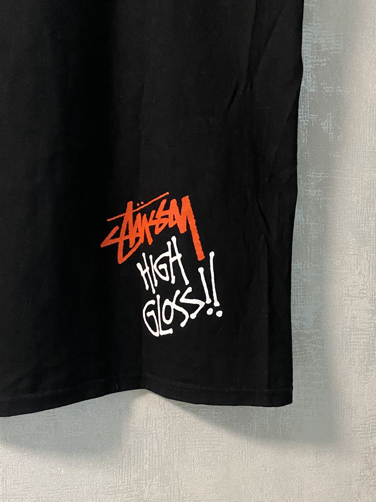 🔥STUSSY BIG PRINTED LOGO T-SHIRT BLACK