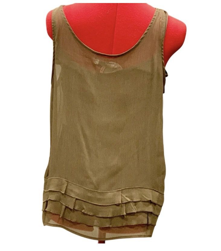 Old Navy Old Navy Army Green Ruffle Blouse Women’s Medium Semi Sheer Size M / US 6-8 / IT 42-44 - 2 Thumbnail