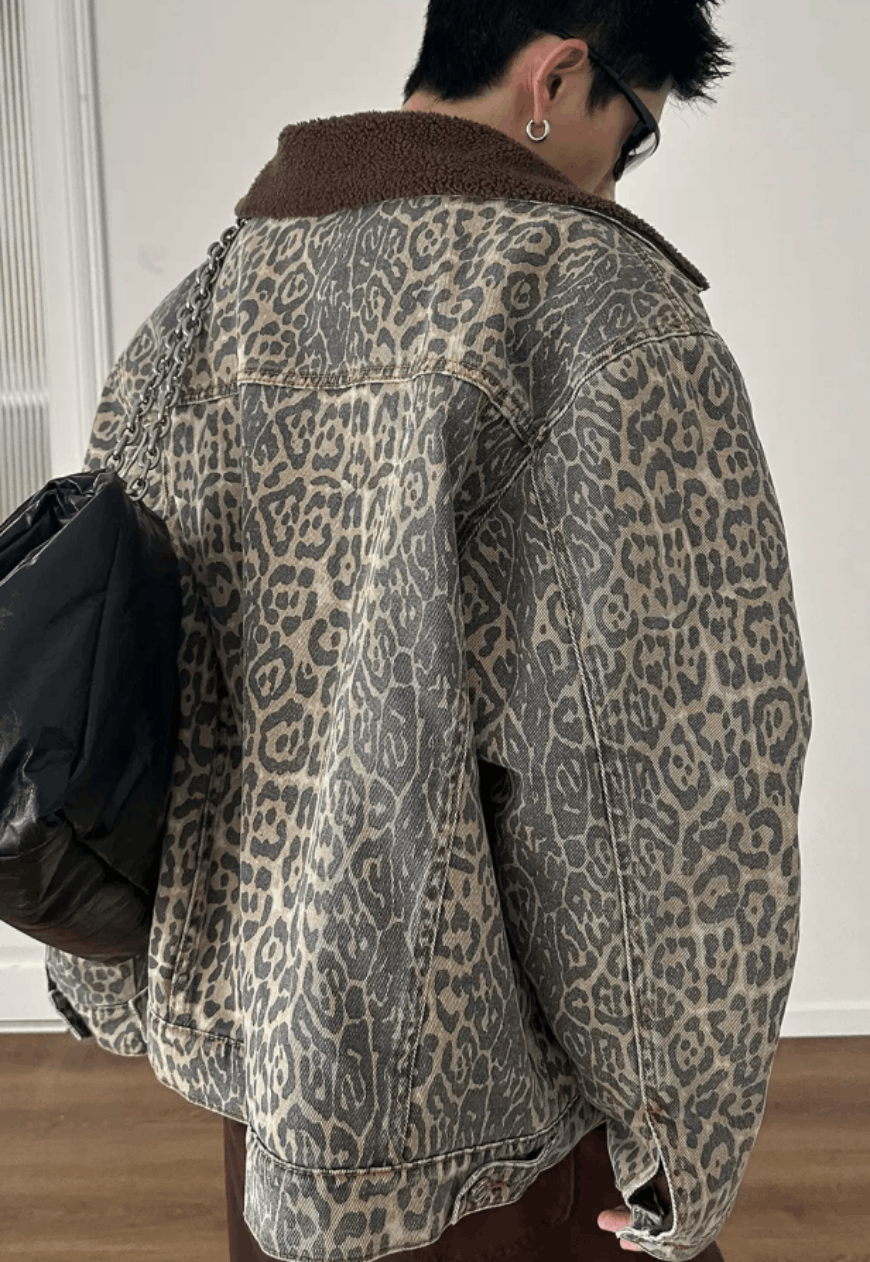Other Unisex Vintage leopard print denim jacket Size US M / EU 48-50 / 2 - 3 Thumbnail