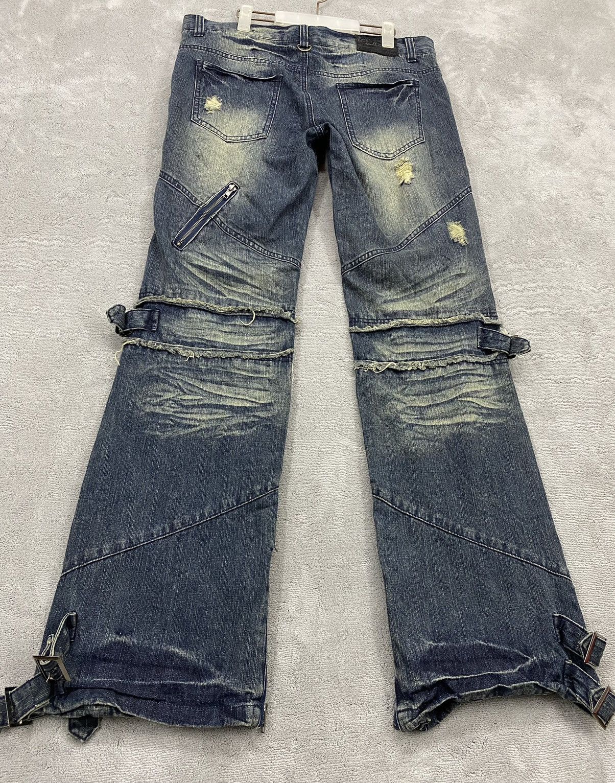 Japanese Brand Black Baccara Distressed Bondage Denim Flared Size US 35 - 7 Thumbnail
