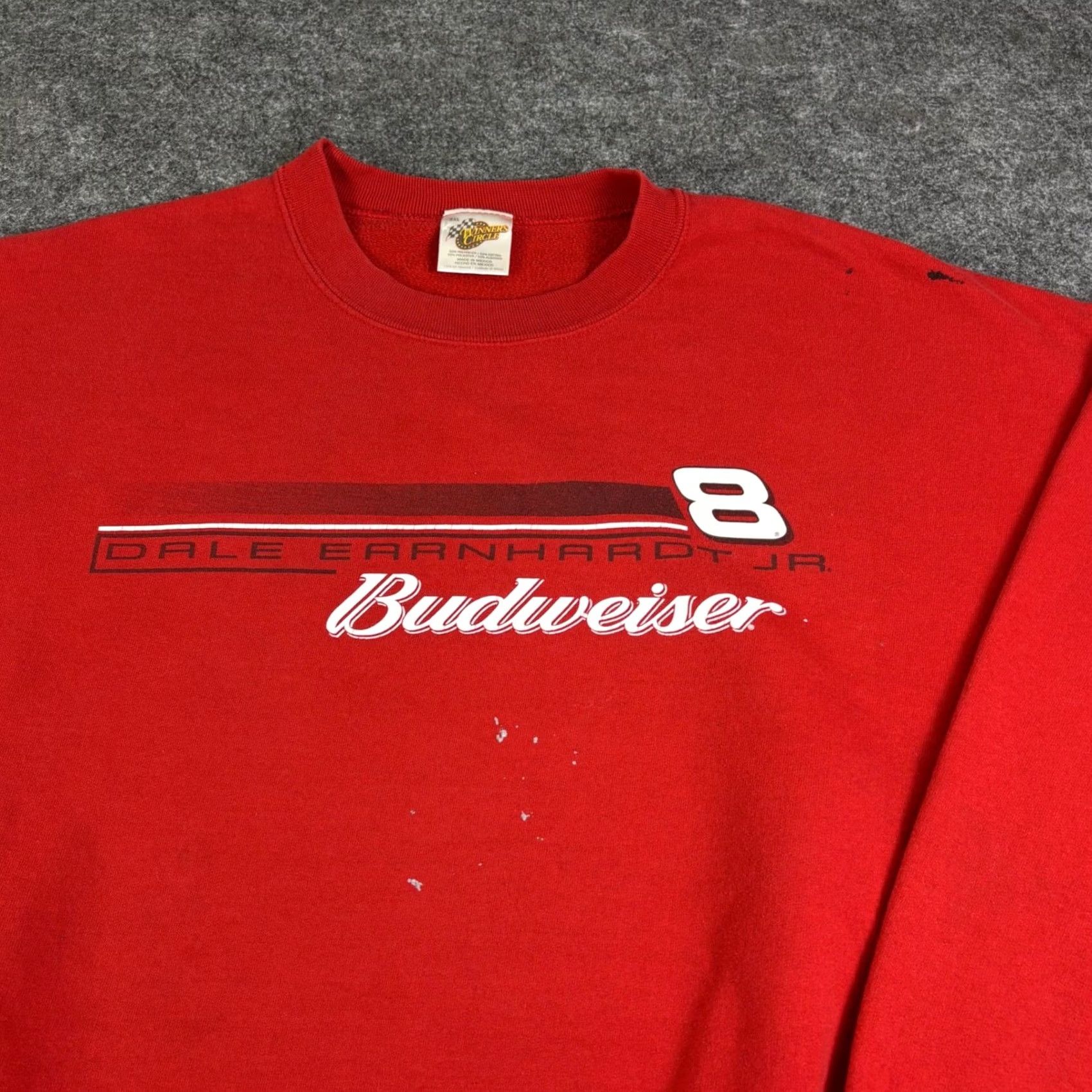 Budweiser VINTAGE Dale Earnhardt Jr Budweiser Winners Circle Sweatshirt Red Mens 2XL Size US XXL / EU 58 / 5 - 7 Thumbnail