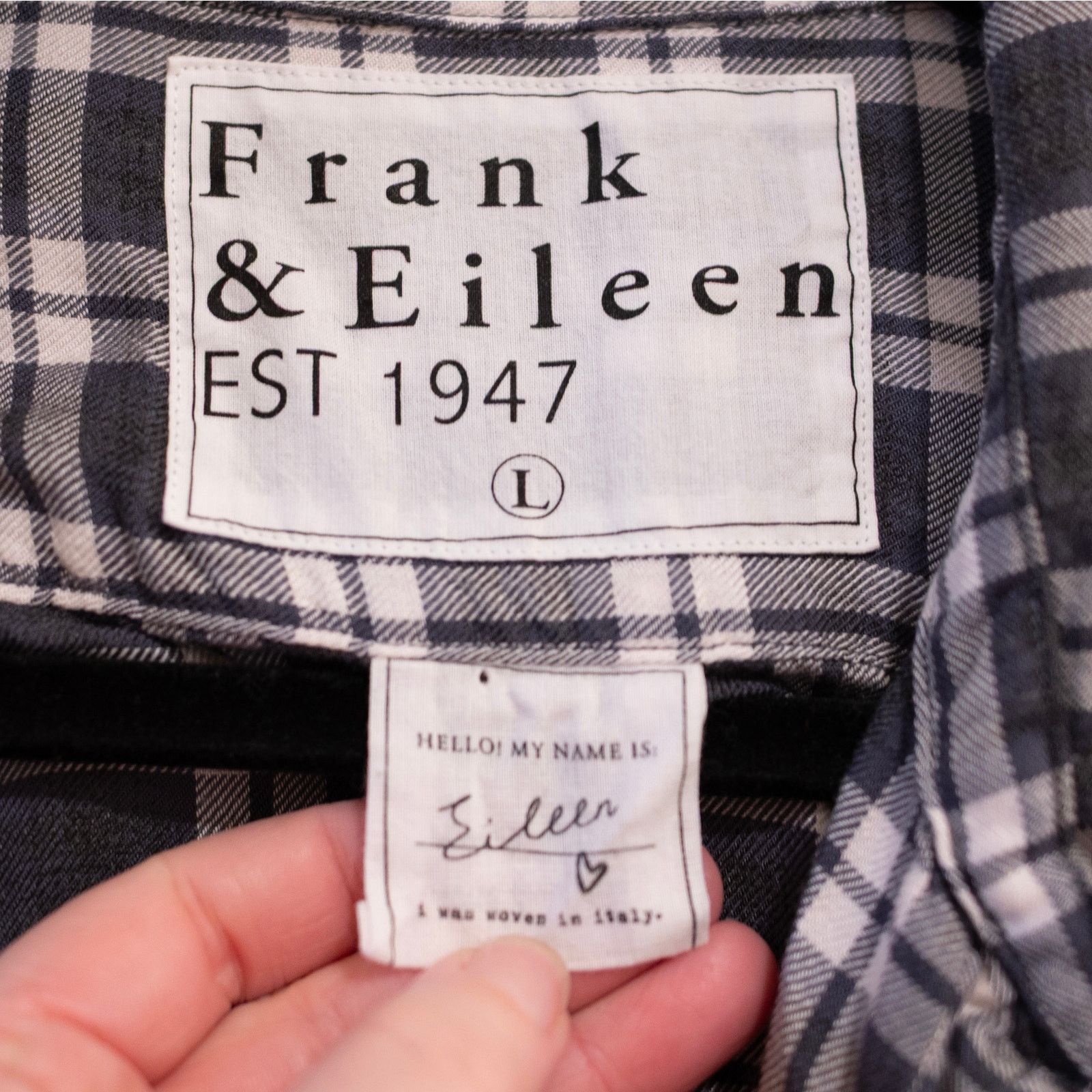 Frank & Eileen Frank & Eileen Eileen Shirt Gray White Windowpane Size L / US 10 / IT 46 - 4 Thumbnail