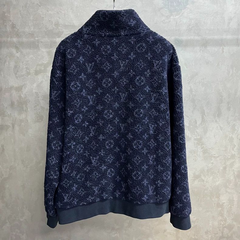 Louis Vuitton Louis Vuitton Dark blue full jacquard suede logo jacket 25 Size US XXL / EU 58 / 5 - 5 Thumbnail