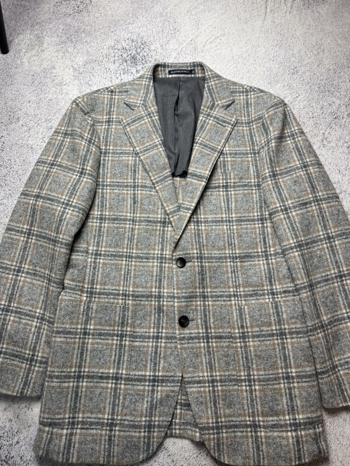 Suitsupply Suitsupply Men’s Havana HL Check Wool Alpaca Blend Size 42R - 5 Thumbnail
