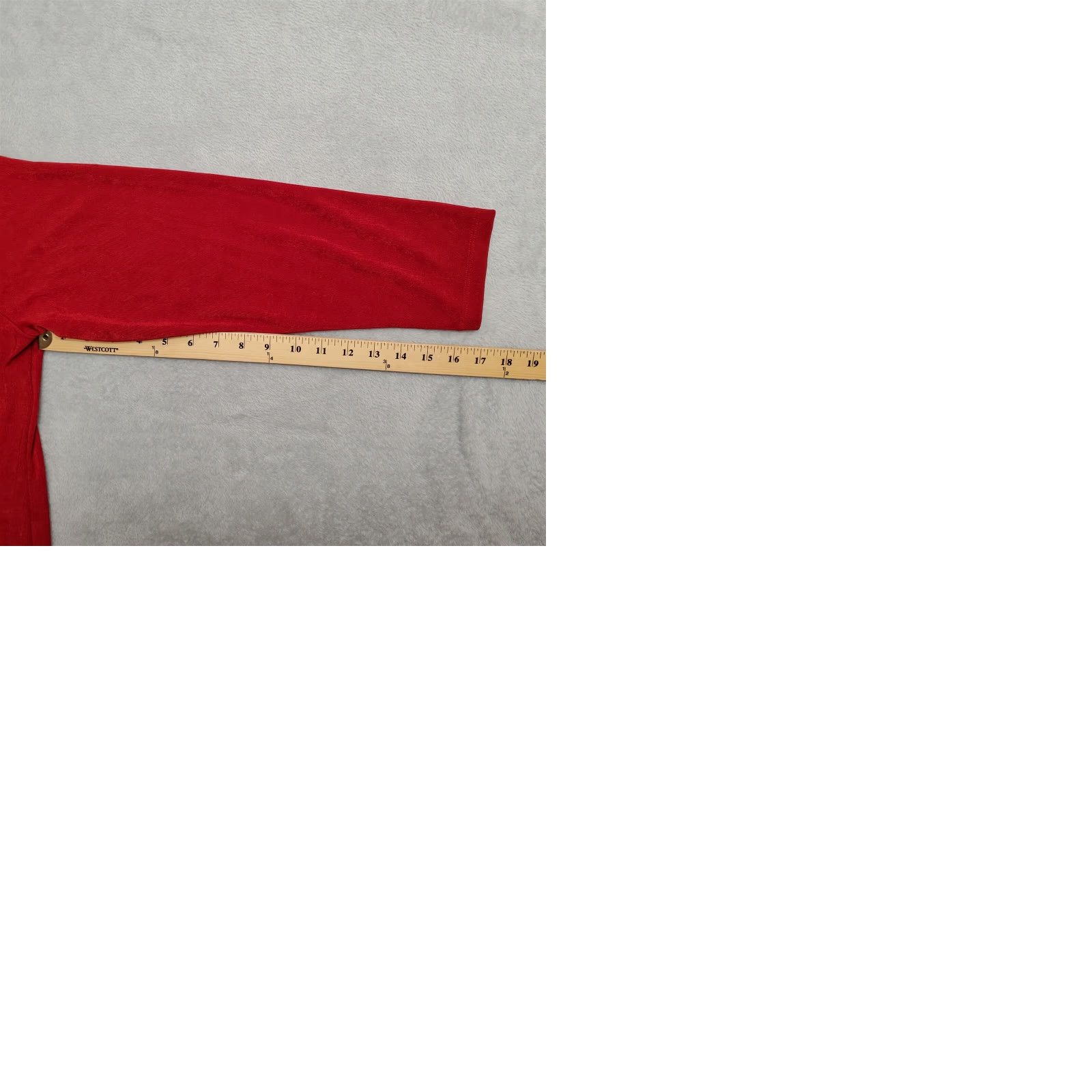 Vintage Chicos Top Womens Size 3 Red Trevelers Stretch Blend Gold Chain Casual Blouse Knit V-Neck Long Sleeve Easy Care Machine Washable Size XS / US 0-2 / IT 36-38 - 9 Thumbnail